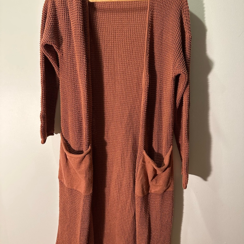 UpWest Terracotta Open-Front Cardigan - Women’s XS